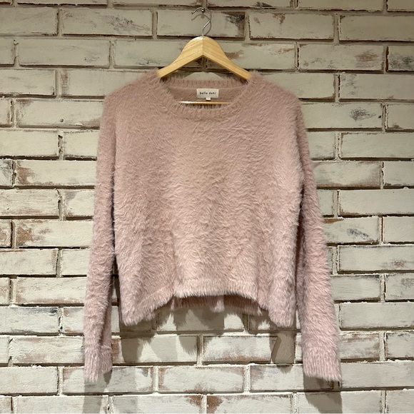 Bella Dahl fuzzy soft pink sweater size small - Picture 2 of 8